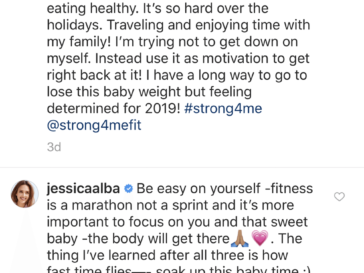 Jessica Alba has the perfect reminder for moms struggling with fitness goals in 2019